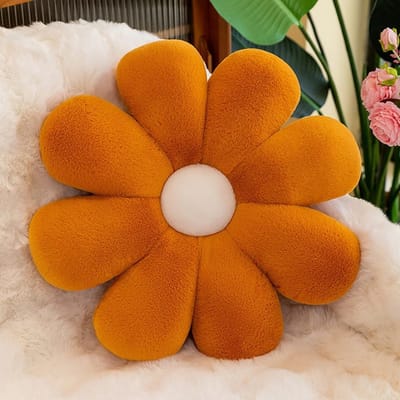 Store_9 - Bloemkussen - Vloerkussen - Schattig bloemvormig kussen - Bruin - Decoratie kussen - Geschikt voor meisjeskamer - 50 cm