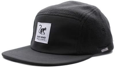 5-panel pet van gerecycled materiaal - Sherpa voering / Klassieke Jockey pet / One size (Zwart)