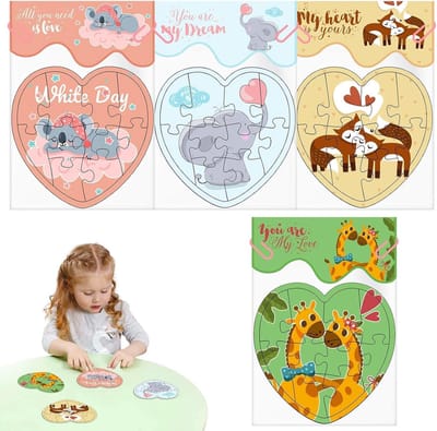 Cartoon Puzzels - Dieren Legpuzzels - Educatief Spel - Levendige Kleuren - 15 x 15 cm