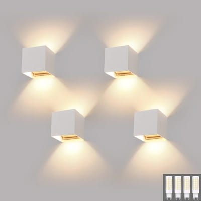 Wandlampen Set van 4 voor Binnen en Buiten, Modern Up Down Design, Waterdicht IP54, 9W Vervangbare G9 Lamp, Warmwit 3000K