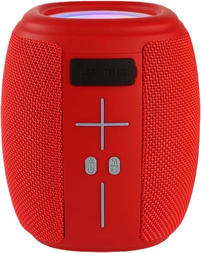 Draagbare Speaker - Buitenluidspreker Draadloos - Muziek Luisteren Buiten - Dynamische RGB Verlichting - 11.4x11.4x13.1cm - Rood