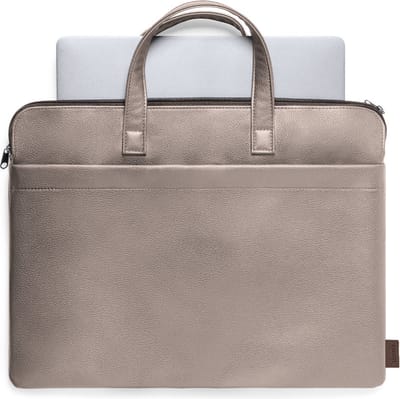 Laptoptas - Aktetas - Werktas - 14 inch - 40 x 31 cm - Gerecycled leer - Bruin