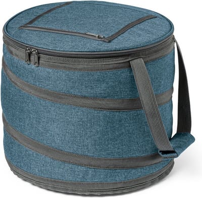 Koeltas - blauw - opvouwbaar - 30 x 26 cm - 15 liter - met rits en flesopener - polyester - Koeltassen