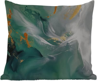 Tuinkussen - Groen - Modern - Marmer - Abstract - 40x40 cm - Weerbestendig