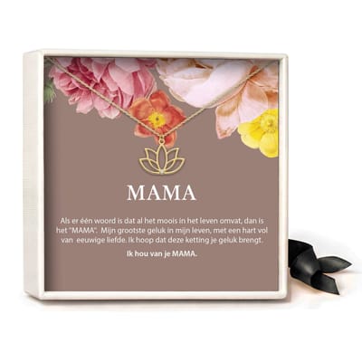 Pera Jewelry - 925 sterling zilveren Lotus ketting - Mama - Collier - Ketting Dames - Ketting met Hanger