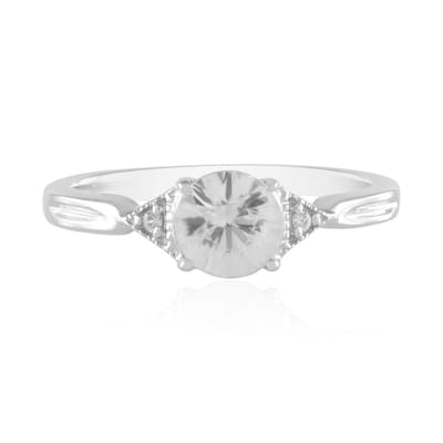 Cavill - Elegante Damesring 925 Sterling Zilver Platinering - Cambodjaanse Zirkoon 1,07 ct - Ronde Briljant Slijpsel - Feestelijk & Verfijnd