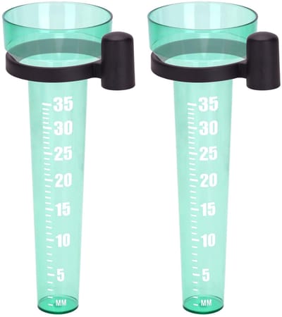 Dailygoods - 2 Stuks Kunststof Regenmeter voor Tuin en Buiten, Lichtgroen