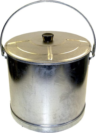 Metalen Emmer - Deksel Bak - Opbergen en Dragen - Versterkte Constructie - 45 x 40 cm - Metaal