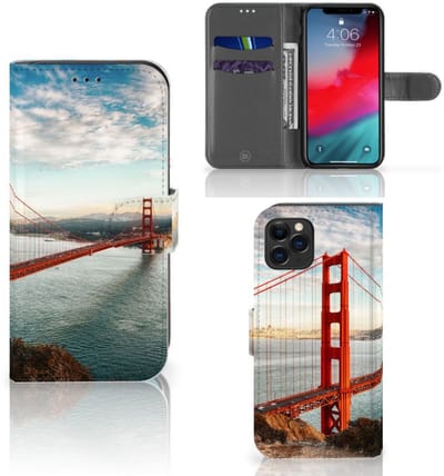 Book Case voor Apple iPhone 11 Pro Flip Cover Golden Gate Bridge