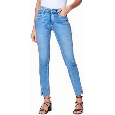 PAIGE Hoxton Slim Twst Seam Slit Raw Florencia Maat: W23 | Slim Jeans Outlet | Dames | Blauw