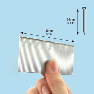 60mm Afwerknagels Type 16G - Verzinkt, 2500 Stuks voor Houtbewerking en Afwerking
