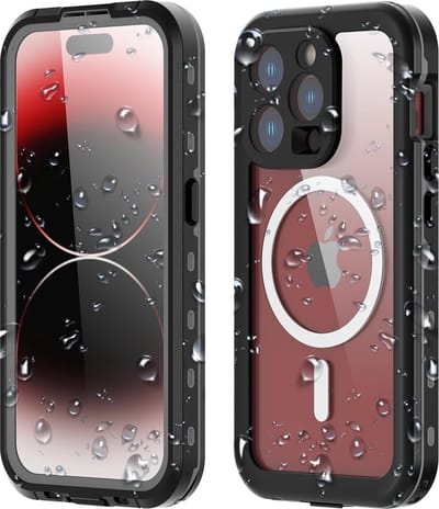 Geschikt voor Apple iPhone 15 Pro 5G - IP68 Waterdicht - Met ingebouwde Displaybeschermer - Stofdicht - Back Cover Hoesje - Zwart