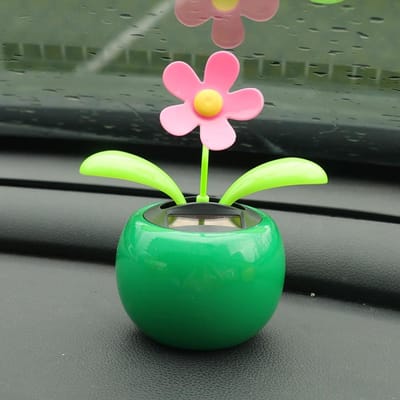 Auto Ornament Zonne-energie Dansende Schuddende Hoofd Cartoon Zonnebloempot Automobiel Auto Dashboard Decoratie Leuke Auto Accessoires