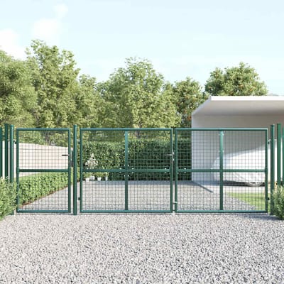 vidaXL Tuinhek van gaas 400x125 cm gegalvaniseerd staal groen