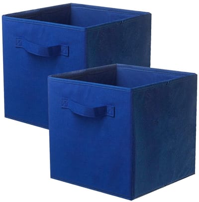 Dailygoody - Opbergdoos - Organizer - Opvouwbaar - Donkerblauw - Opbergmand - Voor boeken speelgoed kleding - 2-delige set