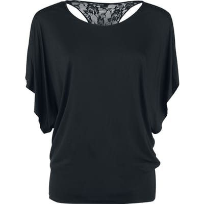 Gothicana by EMP - Gothic T-shirt - Lace Back Bat Wings - S tot 4XL - voor Vrouwen - zwart