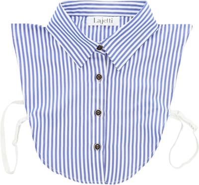 Lajetti - Los Kraagje Blauw Wit Gestreept Puntkraag - Blouse Kraagje voor Dames