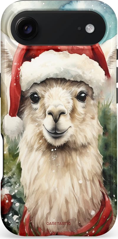 Casetastic hoesje geschikt voor Apple iPhone Air - MagSafe - Dubbellaagse bescherming - Kerst Lama - Fashion Case - Taupe Lichtgrijs Donkergrijs Saliegroen