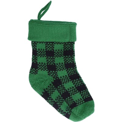 Mini chaussette de Noël tricotée en fibre acrylique, pendentif décoratif pour sapin de Noël, décoration de fête à domicile vert