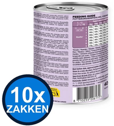 10x Eukanuba - Life Care Dog Wet Puppy Turkey & Carrot - Hondenvoer Natvoer - 400 g