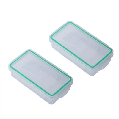 2x Batterijopbergkoffer | Draagbare waterdichte doos voor batterijen | Opbergbox voor op reis en camping