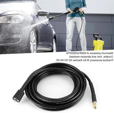 Hoge Druk Wasmachine Slang 40MPa/5800PSI, Duurzame Rubber Slang voor Auto Reiniging, Hoge Druk Slang met Stalen Draad voor Karcher K2, 10 meter Lang