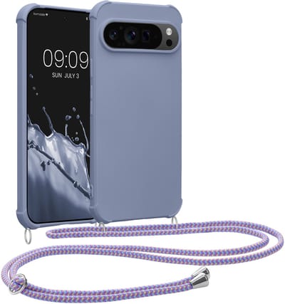 kwmobile telefoonhoesjegeschikt voor Google Pixel 9 / Pixel 9 Pro - Hoesje van siliconen met telefoonkoord - In lavendel