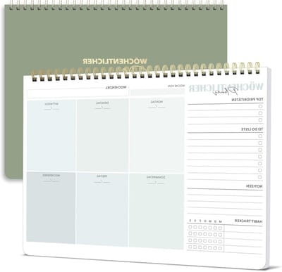 Groene Wekelijkse Planner in Liggend Formaat - Ideaal voor Organisatie en Tijdbeheer