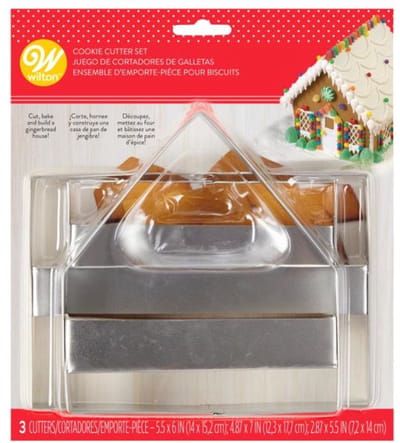 Wilton Uitsteekvormpjes Set - Koekvormpjes - Kerstmis - Gingerbread Huis - Set/3