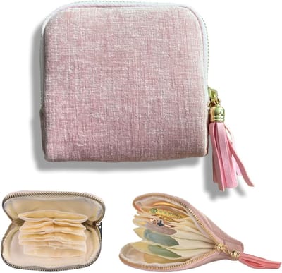 Kleine Reiskosmetiekoffer van Zacht Fluweel, Organizer voor Sieraden, Armbanden, Grote Oorbellen en Parelkettingen, Krasbestendig en Draagbaar voor Reizen en Dagelijks Gebruik