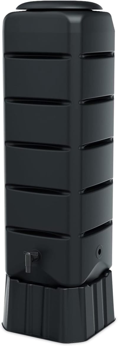 Regenton Hoekig - Watertank Regentank - Tuin Water Opslaan - Inclusief Kraan Standaard - 120 Liter 130 cm - Antraciet