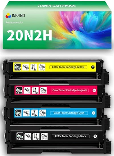 INKFIND 20N2H Zwart/Cyaan/Magenta/Geel tonercartridge compatibel met Lexmark 20N2HK0 20N2HC0 20N2HM0 20N2HY0 geschikt voor Lexmark CS331dw/Lexmark CX331adwe - 4-pack BK/C/M/Y