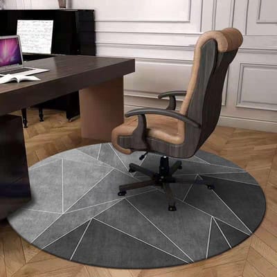 Vuilafstotend Rond Tapijt Kantoor Computer E-Sports Draaistoel Tafel Krukje Onder De Slaapkamer Cirkelvormige Vloermat 800MMx800MM gray