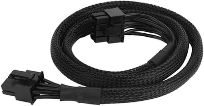 Kabel voor EVGA Voeding, 70cm Zwart Gevlochten 8 Pin Mannelijk naar 6+2 Pin Mannelijk GPU Stroomkabel 18AWG 10A Modulaire Kabel Compatibel met EVGA G2 G3 G5 G6 G7 Serie
