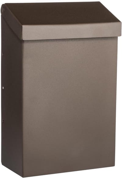 Architectural Mailboxes Modern Heritage™ Verticale wandgemonteerde brievenbus voor buiten, roestbestendig verzinkt staal, metalen kleine brievenbus, bronzen moderne wandbrievenbus