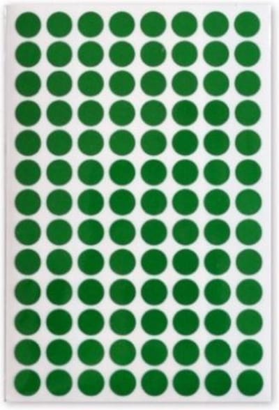 Soho Etiketten Rond 8 Mm Papier Groen 3 Vellen á 104 Stuks