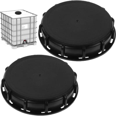 Inovra Plus - IBC Tank Deksel Pack van 2 - 162 mm IBC Deksel Cap - 1000 Liter IBC Tank - Accessoires Regenton - Waterreservoir - Regenton Deksel End Cap voor Wateropslagtank - Regenwatervat - Zwart
