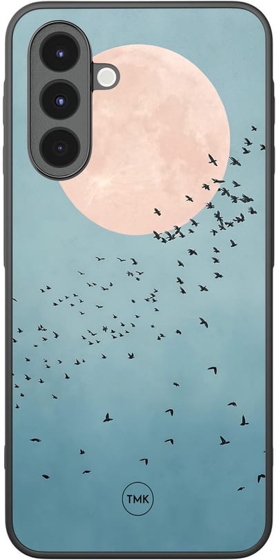 Hoesje geschikt voor Samsung Galaxy A17 - Moon birds - Blauw - TPU case - Vogel - Hardcase zwart telefoonhoesje