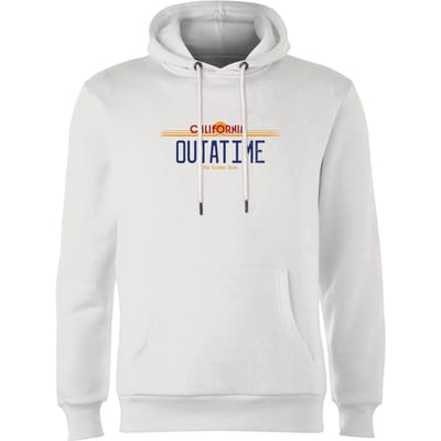 Back To The Future Outatime Plate Hoodie - White - S