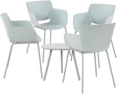 CLP Minota Tuinset - Set van Minot tafel en Alpena stoelen - weerbestendig - UV-bestendig - turkis 4 stoelen