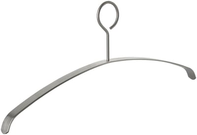 SOTECH Kleerhanger echt geborsteld roestvrij staal 455 x 20 x 185 mm met gesloten oogje Kleerhanger Hanger voor kapstok