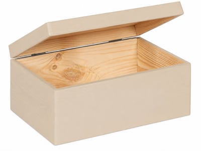 HAUDT® houten kistje EVA mini ZAND - met klepdeksel - 30 x 20 x 13 cm - beige