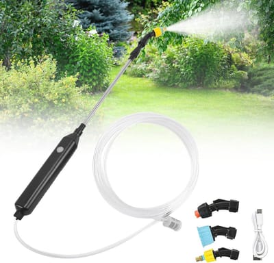 Oplaadbare elektrische tuinspuit met 5 m slang - Draadloze drukspuit voor tuin en gazon
