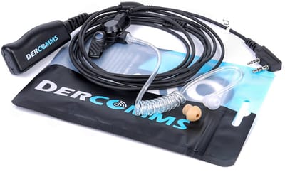 DerComms® Heavy duty portofoon oortje voor Kenwood TK3201, TK3501, TK3401, TK3701, NX1200, NX1300