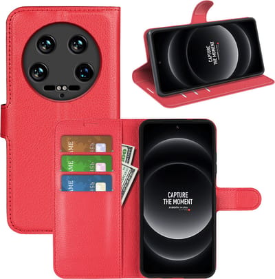 MobyDefend Hoesje - Geschikt voor Xiaomi 14 Ultra - Kunstleren Wallet Book Case (Sluiting Voorkant) - Rood