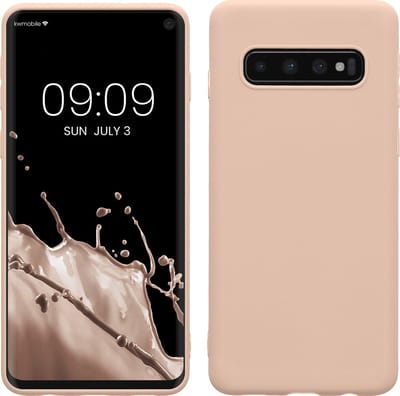 kwmobile telefoonhoesje geschikt voor Samsung Galaxy S10 - Hoesje voor smartphone - Back cover in kokosmelk