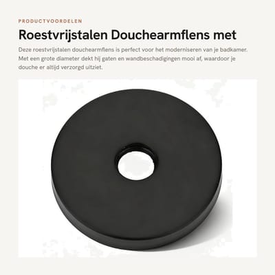 Dailygoods- Douchearmflens Roestvrij Staal - Grote Diameter - Rubberen Afdichting - Eenvoudig te Installeren - Voor 1/2 Inch Buizen - Moderniseer Badkamer - Doucheflens