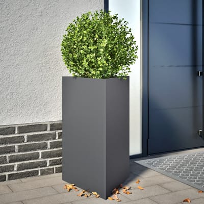 vidaXL - Plantenbak - driehoek - 50x43x75 - cm - staal - antracietkleurig