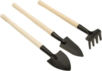 Hand Schep Set - Tuinschepjes Mini - Planten Verpotten - Roestwerende Coating - 3 stuks - Assorti