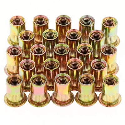 Dailygoods- Klinkmoeren 50 stuks M12 verzinkt - Draadklinkmoeren - Blindklinkmoeren - Intrekmoeren - Schroefdraadmoeren - Robuust koolstofstaal - Draadmoeren